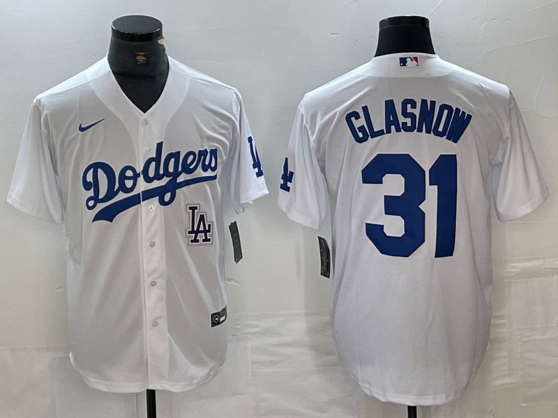 Men Los Angeles Dodgers #31 Glasnow White Nike Game MLB Jersey style 5->los angeles dodgers->MLB Jersey